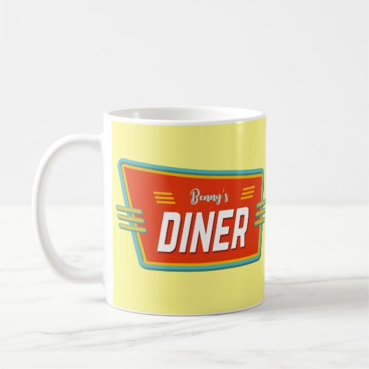 Retro Diner Aangepast Koffiemok (Links)