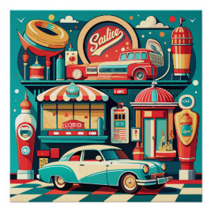 Retro Diner Americana Perfect Poster