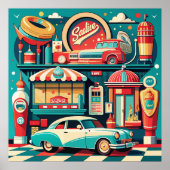 Retro Diner Americana Poster (Voorkant)