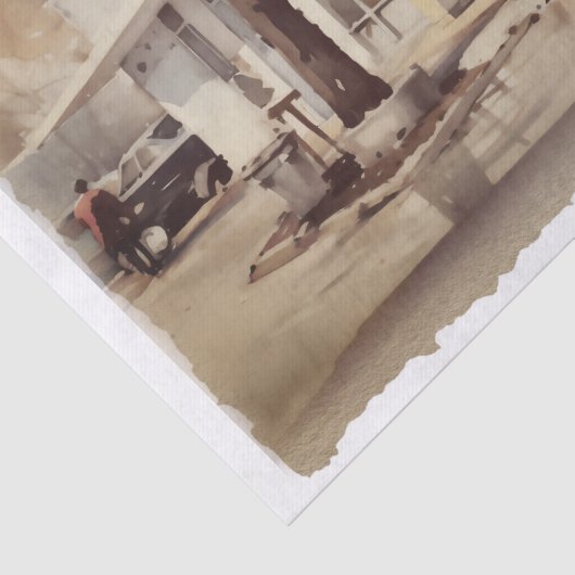 Retro Diner Auto Decoupage Tissuepapier (Detail)