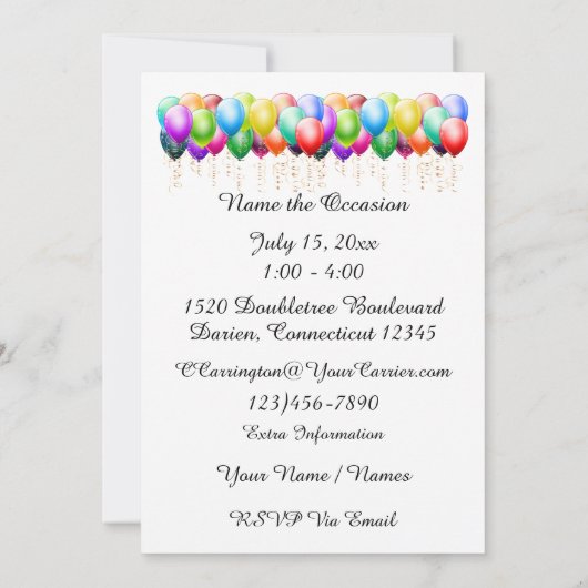 Retro Diner Bar, gereedschap Uitnodiging (Achterkant)