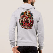 Retro Diner Beagle Vader Badge met Pootafdruk Hoodie (Achterkant)