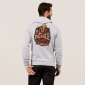 Retro Diner Beagle Vader Badge met Pootafdruk Hoodie (Achterkant volledig)