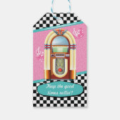 Retro Diner Birthday Party Pink Blauwgroen Favor 1 Cadeaulabel (Achterkant)