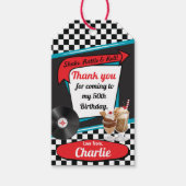 Retro Diner Birthday Party Red Blauwgroen Favor 19 Cadeaulabel (Voorkant)