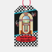 Retro Diner Birthday Party Red Blauwgroen Favor 19 Cadeaulabel (Achterkant)