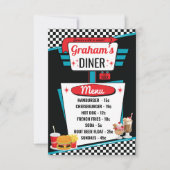Retro Diner Black en Red 1950-menukaart Kaart (Voorkant)