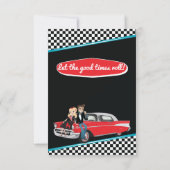 Retro Diner Black en Red 1950-menukaart Kaart (Achterkant)