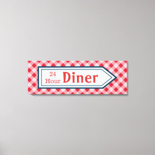 Retro diner bord kunst canvas afdruk
