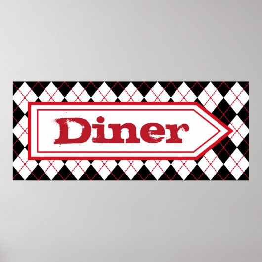 Retro Diner Bord Wand Kunst Poster (Voorkant)