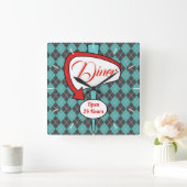 Retro diner bordklok cadeau vierkante klok (Huis)