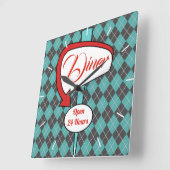 Retro diner bordklok cadeau vierkante klok (Hoek)