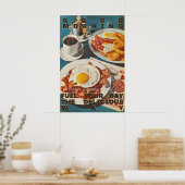 Retro Diner Breakfast Art Print Bacon, Eggs (Keuken)