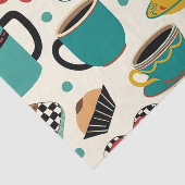Retro Diner Brew: 1950s Koffie-thema weefsel papie Tissuepapier (Detail)