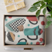 Retro Diner Brew: 1950s Koffie-thema weefsel papie Tissuepapier (Geschenk)