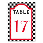 Retro Diner Checkerboard Rood Zwart & Wit Kaart (Voorkant)