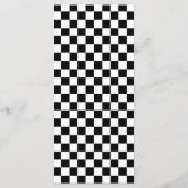 Retro Diner Checkerboard Roze Huwelijksreceptie Menu (Achterkant)