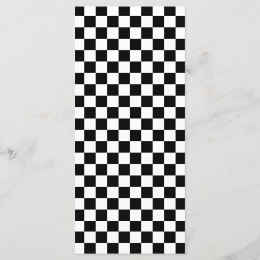 Retro Diner Checkerboard Roze Huwelijksreceptie Menu (Achterkant)