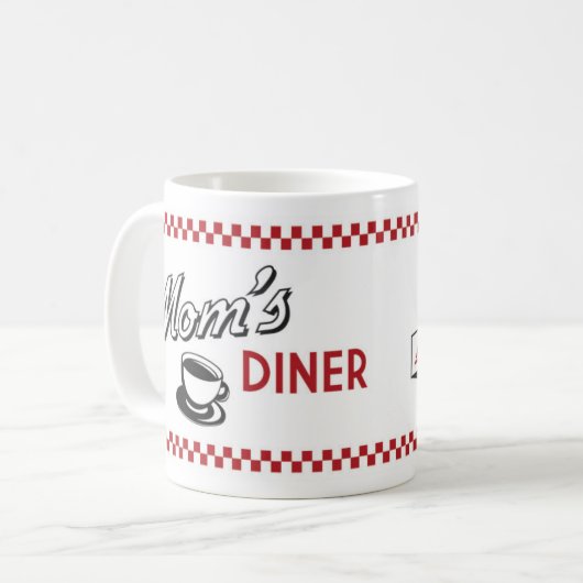 Retro Diner Coffee-Mok - Retro Design Coffee-Mok Koffiemok (Voorkant links)