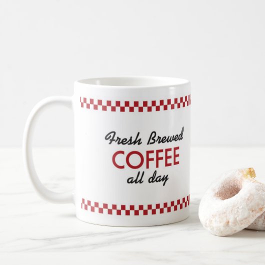 Retro Diner Coffee-Mok - Retro Design Drinkware Koffiemok (Met donut)