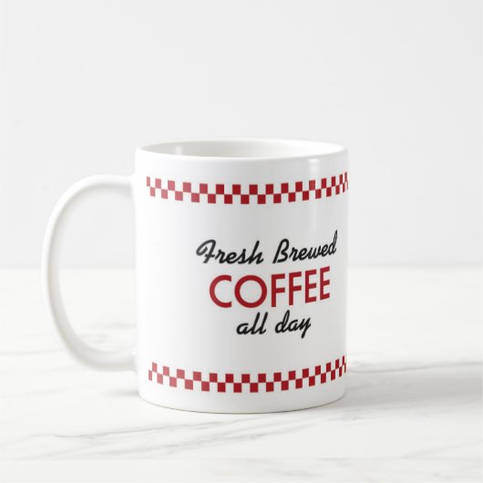 Retro Diner Coffee-Mok - Retro Design Drinkware Koffiemok (Links)