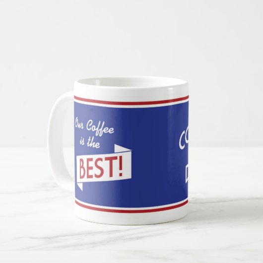 Retro Diner Coffee-Mok - Retro Design Drinkware Koffiemok (Voorkant links)