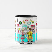 Retro Diner Couple Holding Hand 1950's Era Mok (Midden)