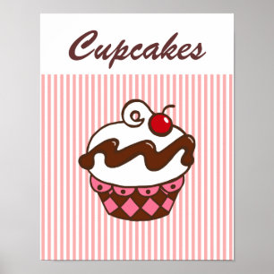 Retro Diner Cupcake Poster