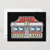 retro diner design briefkaart (Voorkant / Achterkant)