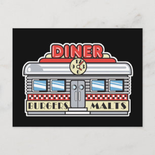 retro diner design briefkaart