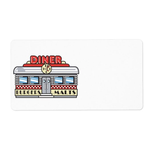 retro diner design etiket (Voorkant)