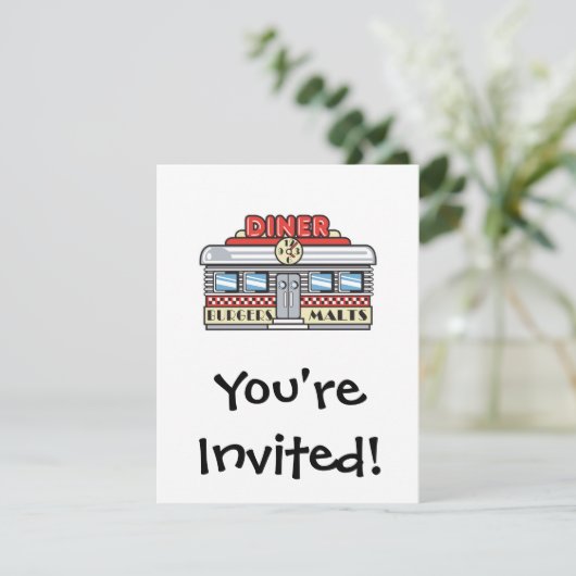 retro diner design kaart (Staand voorkant)
