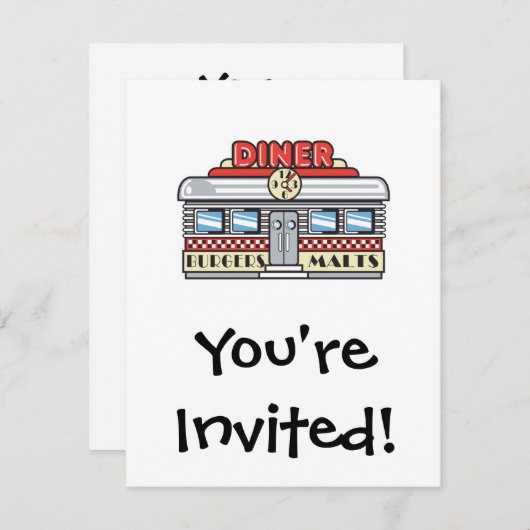 retro diner design kaart (Voorkant / Achterkant)