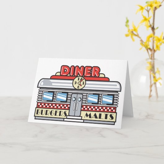 retro diner design kaart (Gele Bloem)