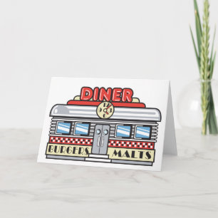 retro diner design kaart