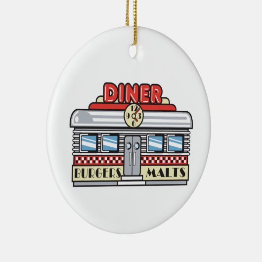 retro diner design keramisch ornament (Rechts)