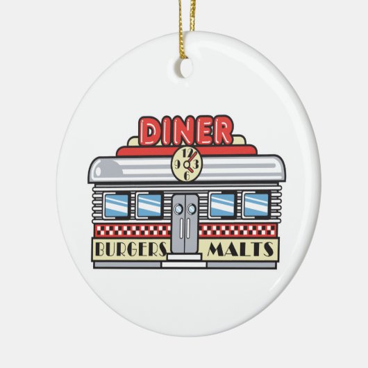 retro diner design keramisch ornament (Links)