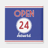 Retro Diner Design Magnet 24 uur geopend (Voorkant)