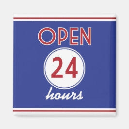 Retro Diner Design Magnet 24 uur geopend