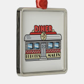 retro diner design metalen ornament (Rechts)