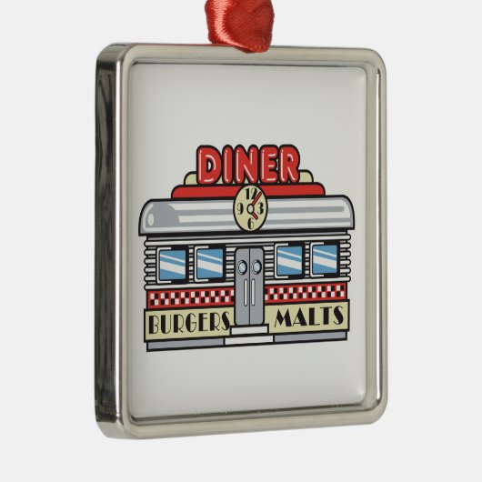 retro diner design metalen ornament (Rechts)