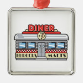 retro diner design metalen ornament (Voorkant)