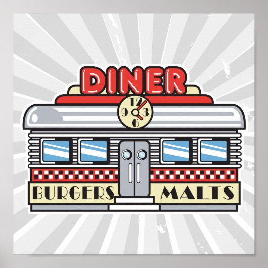 retro diner design poster (Voorkant)