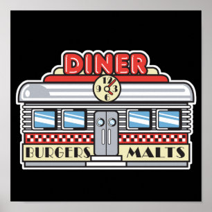retro diner design poster