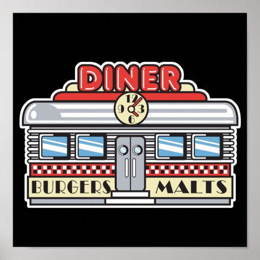 retro diner design poster (Voorkant)