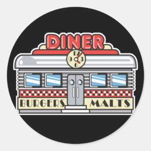 retro diner design ronde sticker