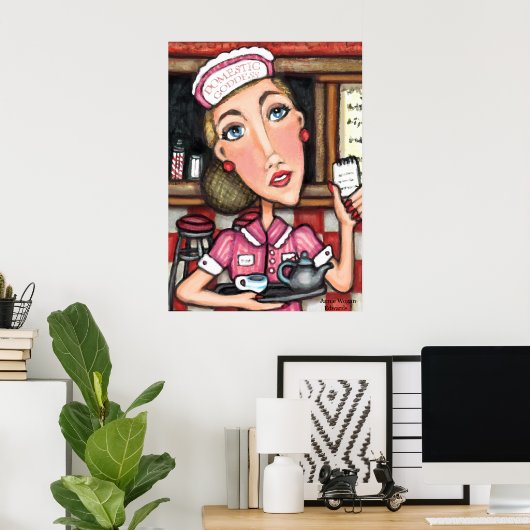 Retro Diner Diva Art Print (Thuiskantoor)