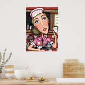 Retro Diner Diva Art Print (Keuken)