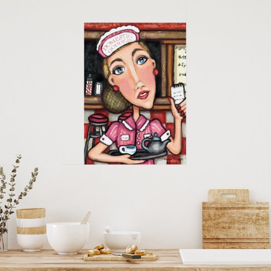 Retro Diner Diva Art Print (Keuken)