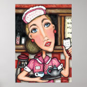 Retro Diner Diva Art Print (Voorkant)
